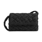 Zwarte Cross-body Tas met Intreccio Foulard Motief Bottega Veneta , Bl...