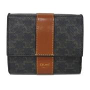 Pre-owned Fabric wallets Celine Vintage , Brown , Dames