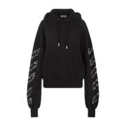 Zwarte hoodie met Diag Stud-patroon Off White , Black , Dames