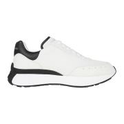 Wit Zwart Zilver Leren Sneakers Alexander McQueen , White , Heren