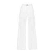 Witte Katoenen Broderie Anglaise Broek Ermanno Scervino , White , Dame...