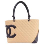 Pre-owned Leather chanel-bags Chanel Vintage , Beige , Dames