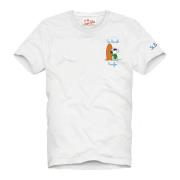 Snoopy Surfer T-Shirt MC2 Saint Barth , White , Heren