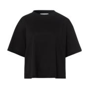 Boxy Katoenen T-shirt in Zwart IVY OAK , Black , Dames