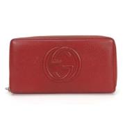 Pre-owned Leather wallets Gucci Vintage , Red , Dames