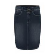 Denim Rok Blauw Gebruik Klassieke Stijl C.Ro , Blue , Dames