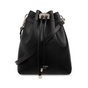 Zwarte Leren Schoudertas Trekkoord Jimmy Choo , Black , Dames