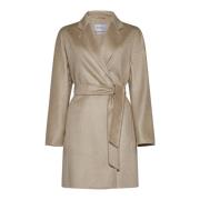 Beige Cashmere Jas Kimono Mouwen Max Mara , Beige , Dames