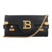 Zwarte B-Buzz Clutch Tas Balmain , Black , Dames