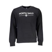 Zwarte Katoenen Sweatshirt met Print Logo North Sails , Black , Heren