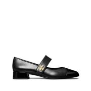 Platte schoenen met dubbel T-motief Tory Burch , Black , Dames
