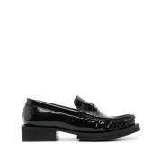 Zwarte platte schoenen met lakafwerking Ganni , Black , Dames