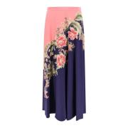 Bloemenprint Zijden Rok Blauw Etro , Multicolor , Dames