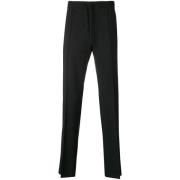 Zwarte Wol Mohair Broek met Piping Valentino Garavani , Black , Heren