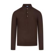 Klassiek Polo Shirt in Diverse Kleuren Fedeli , Brown , Heren