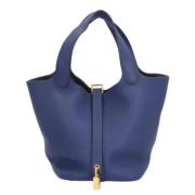 Pre-owned Leather handbags Hermès Vintage , Blue , Dames