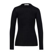 Merino Rib Pullover voor Overgangsseizoen IVY OAK , Black , Dames