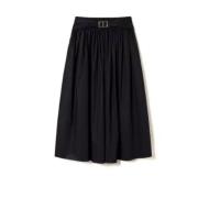 Zwarte katoenen stretch gerimpelde rok Twinset , Black , Dames