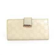 Pre-owned Leather wallets Gucci Vintage , Beige , Dames