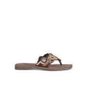 Platte sandaal met multicolor details Alma EN Pena , Brown , Dames