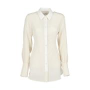 Stijlvol Contrast Blouse Victoria Beckham , Beige , Dames