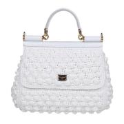 Witte Gehaakte Handtas met Klep Sluiting Dolce & Gabbana , White , Dam...