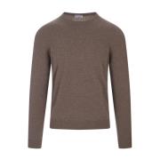 Bruine Cashmere Crew Neck Sweater Fedeli , Brown , Heren