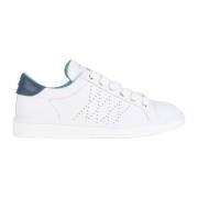 Witte Veterschoenen met Blauwe Spoiler Panchic , White , Heren