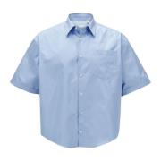 Blauwe Cashmere Boxy Shirt Ami Paris , Blue , Heren