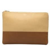 Pre-owned Leather clutches Celine Vintage , Brown , Dames