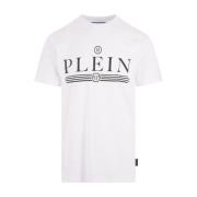 Wit Logo T-shirt Philipp Plein , White , Heren