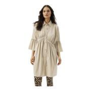 Vikky Tuniek met Ruchedetails IN Front , Beige , Dames