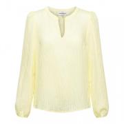 Chenille Streep Blousetop &Co Woman , Yellow , Dames