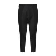 Zwarte Wolmix Aansluitende Broek Dsquared2 , Black , Heren