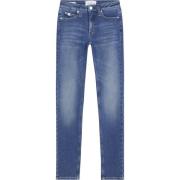 Blauwe Skinny Jeans met Medium Taille Calvin Klein , Blue , Dames