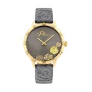 Gouden Dames Modekwarts Horloge Police , Yellow , Dames