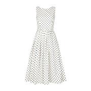 Witte Cirkel Midi Jurk met Polka Dots Dolce & Gabbana , White , Dames