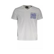 Wit Katoenen T-Shirt met Korte Mouwen en V-Hals Plein Sport , White , ...