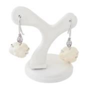 Pre-owned Fabric earrings Chanel Vintage , White , Dames