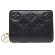 Pre-owned Leather wallets Louis Vuitton Vintage , Black , Dames