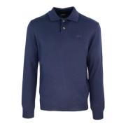 Blauwe Polo Franse Kraag Merinowol A.p.c. , Blue , Heren