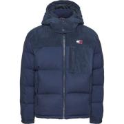 Blauwe Gewatteerde Jas met Fluweelaccenten Tommy Jeans , Blue , Heren