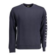 Blauwe Sweatshirt Ronde Hals Print Logo Napapijri , Blue , Heren