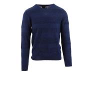 Blauwe Katoen Linnen Crewneck Sweater Armani Exchange , Blue , Heren