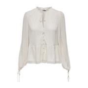 Knoopsluiting Strik Top Only , Beige , Dames