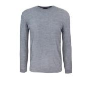 Grijze Wol Crewneck Sweater Emporio Armani , Gray , Heren