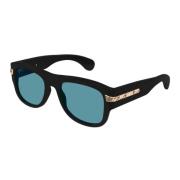 Diamantdetail Vierkante Zonnebril Gucci , Black , Heren