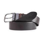 Omkeerbare leren riem met gesp Piquadro , Black , Heren