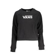 Zwarte Katoenen Trui met Logo Print Vans , Black , Dames