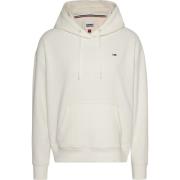 Witte Ottoman Katoen Hoodie Sweater Tommy Jeans , White , Dames